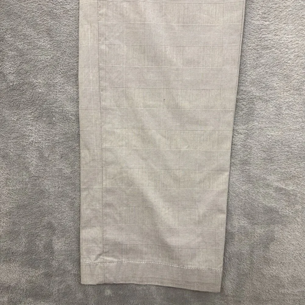 NWT Banana Republic Pants Men 32x34 Grey Plaid Slim Stretch Chino Khaki Golf